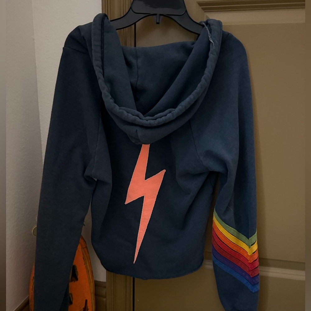 Aviator Nation Black Hoodie with Yellow Accent